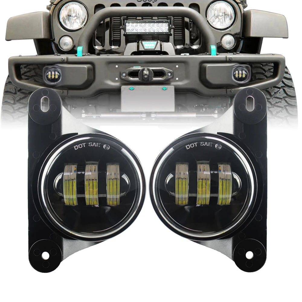 

Aluminum Back and ABS LED Fog Light for Jeep Wrangler JK 10th Anniversary Front Bumper 2pcs