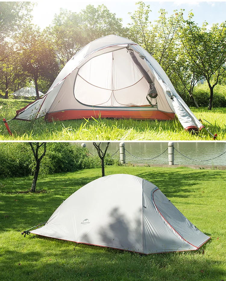 Barraca ao ar Tecido de Silicone Barraca de Acampamento Barraca da Família Pólo de Alumínio Naturehike Livre Pessoa t - 20d Dupla Camada Ultraleve 3 210 17 Esporte e Lazer