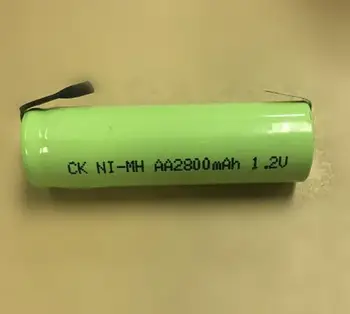 

10PCS 1.2V 2800MAH with solder lug 5 AA2800MAH1.2V shaver rechargeable battery