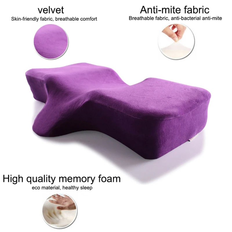 

HOT sale memory foam pillow for eyelash extension perfect concave headrest ergonomic curve improve sleeping pillows