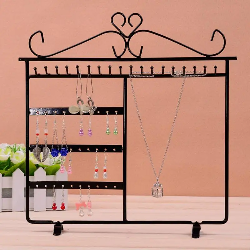 Nueva Moda 48 Agujeros Aretes Collar Colgante Exhibición de La Joyería Estante De Metal Ganchos Del Sostenedor Del Organizador|hanging display rack|hanging hanging - AliExpress