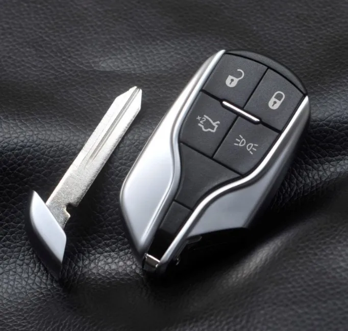 Высокое качество 4 кнопки умный ключ дистанционного управления для Maserati GT President Ghibli Levant 433 МГц с чипом ID46 - Количество кнопок: Uncut Blade