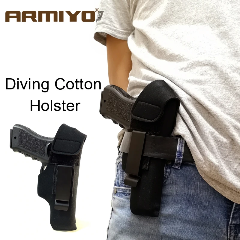 

Armiyo Comfortable Diving Cotton Hidden Holster Inside Waistband Concealed Belt Metal Clip Sports Bag Suitable for Pistol