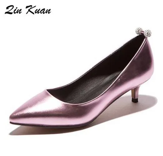 

New Style Women Sexy Pointed Toe Solid Color Office High Heel Shoes Fashion Rhinestone Party Big Size Ladies Pumps QKP0072B