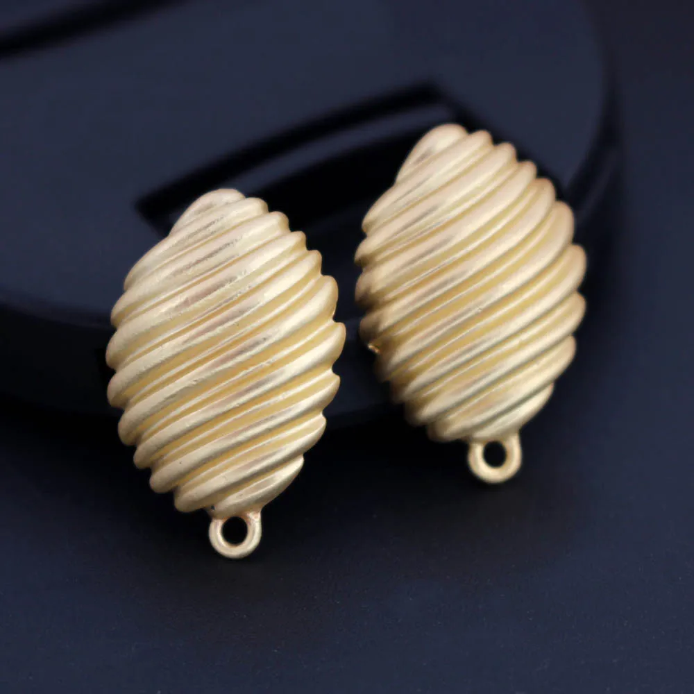 

Earrings Connectors Linker Ethnic Style Oval Stripes Matte Metal Gold Silver color Accessories DIY Drop Earring Making 5 Colors