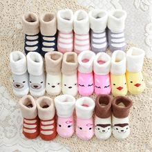 Зимние носки для новорожденных; Детские хлопковые носки для малышей; мягкие носки для маленьких мальчиков и девочек
