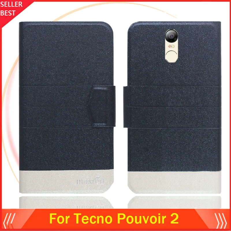 

5 Colors Hot!! Tecno Pouvoir 2 Pouvoir2 Case Customize Ultra-thin Leather Exclusive Phone Cover Folio Book Card Slots