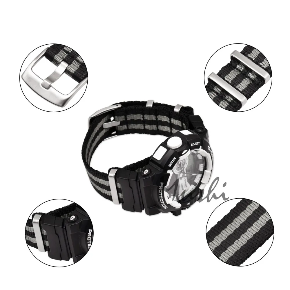 Набор клемм Замена для объектива с оптическими зумом Casio DW-5600 GWX-5600 GW-5000 G-5600 GW-M5610 GLX-5600 DW-6900+ нейлоновый ремешок для наручных часов