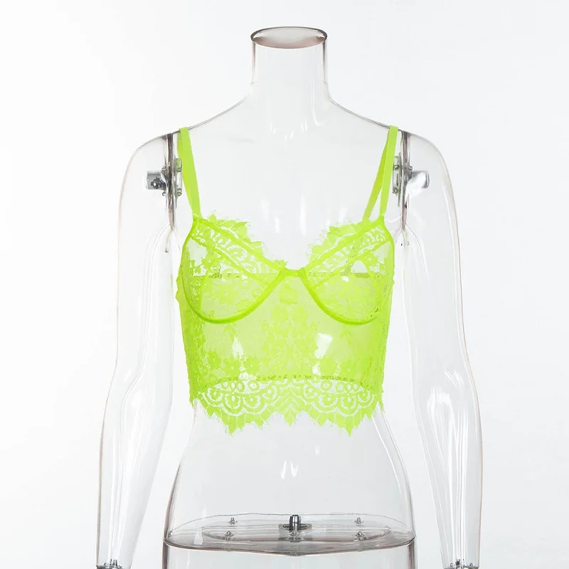 

festival purple black white neon top Sexy lace bralette crop top debardeur femme underwear women new arrival 2019 top encaje