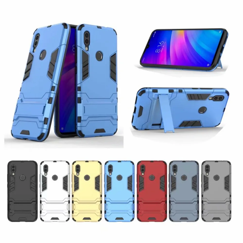 

ZRICKIE For Xiaomi Redmi 7 Case Fashion 2 in 1 Hybrid TPU PC Armor Cases for Xiaomi Redmi 7 Shockproof Stand Cover Coque Fundas