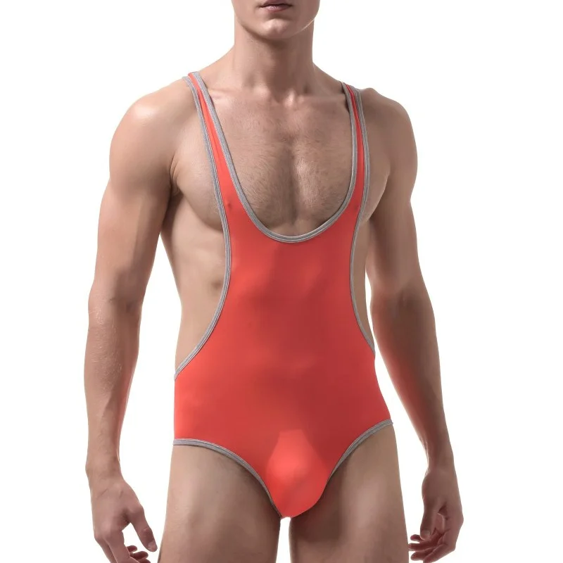 Sexy Bodysuit Men Ultrathin Ice Silk Mens Underwear Transparent Corset Nylon Bodysuit Shapewear for Men