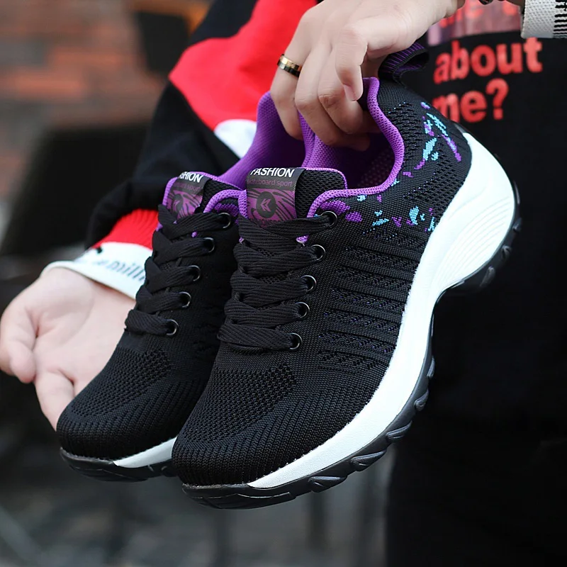 SWYIVY Wedge Shoes For Women Sneakers Chunky Swing Shoes Woman Sneakers Platform Toning Sport Shoe Lady Snikers For Women