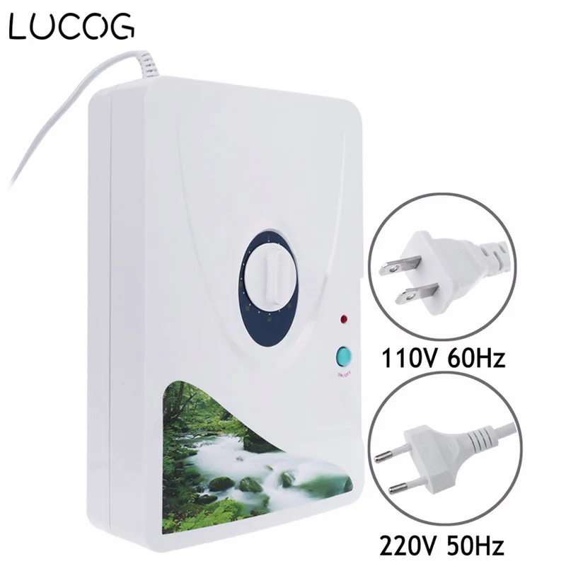 LUCOG 600mg/h Ozone Generator Ozonator Air Purifier Wheel Timer Vegetable Fruit Meat Air Ionizer Sterilizer 220V or 110V air purifier fruit and vegetable sterilizer eu plug 220v us plug 110v ozone concentration 600mg h