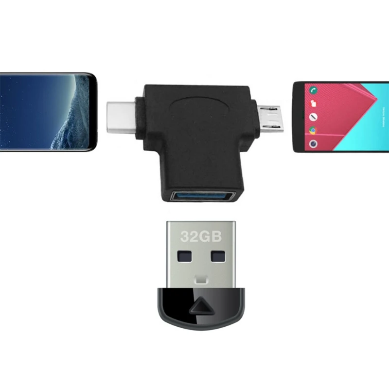 2 в 1 USB 3,0 Micro usb type C OTG адаптер конвертер type C конвертер для Xiaomi samsung USB адаптер Android телефонов