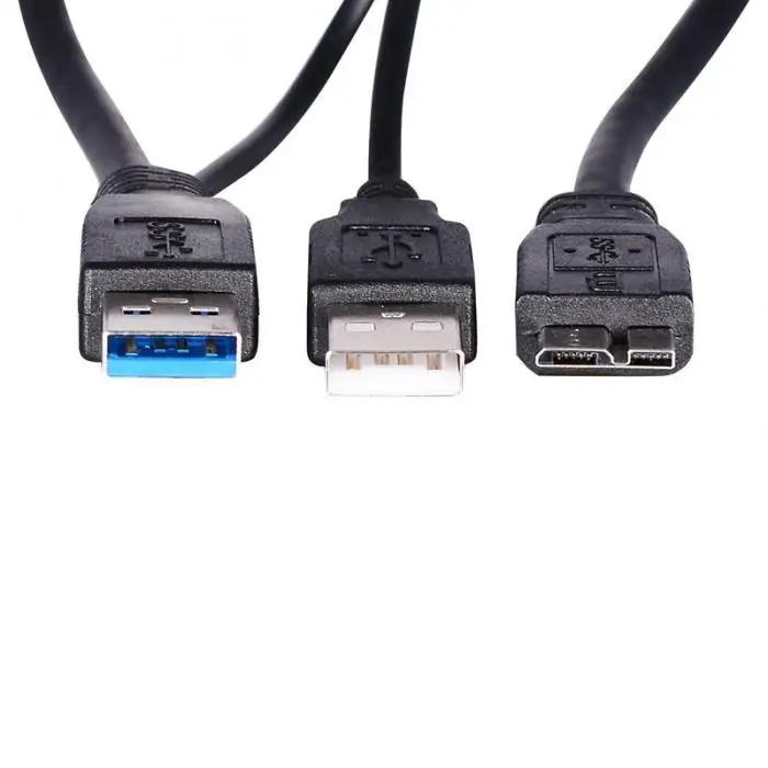 USB 3,0 двойной мощности Y Форма 2 X Тип A к Micro B Супер Скоростной кабель Внешние жесткие диски удлинитель провода разъем