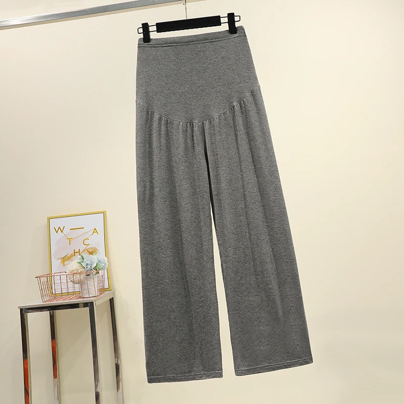 Summer New Modal Maternity Pants Clothes for Pregnant Women Solid Color Wide Leg Trousers Plus Size Comfortable Pregnancy Pants