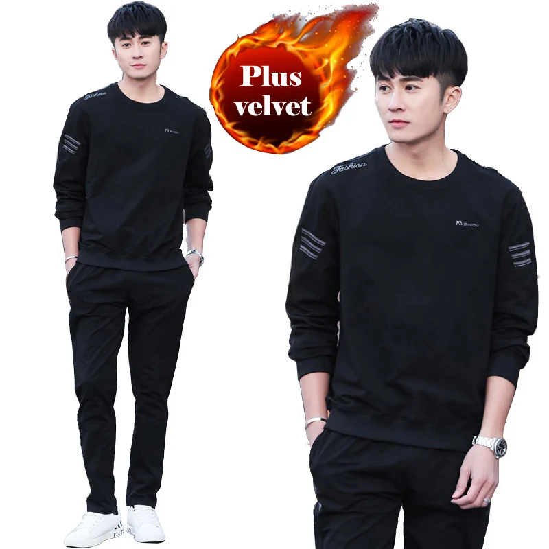 

2019 Sportswear 2 Piece Sport Jogging Running Set Pullover COTTON Sports Wear Tracksuit Training Fitness Suit Sport Clothing