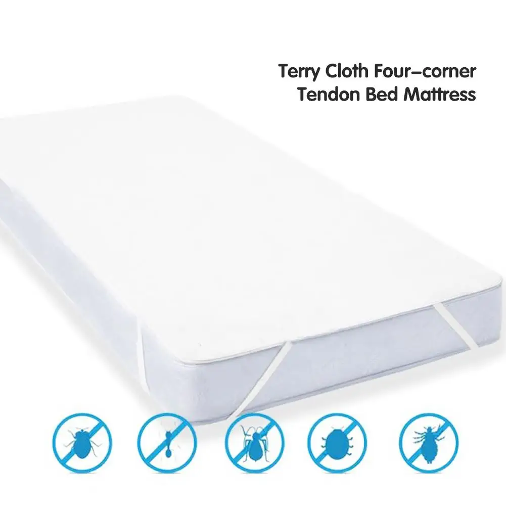 

2019 New 150*200cm 1PCs New Four - Corner Tendon Terry Cloth Waterproof Bed Cover Waterproof Mattress Protector 6 Sizes