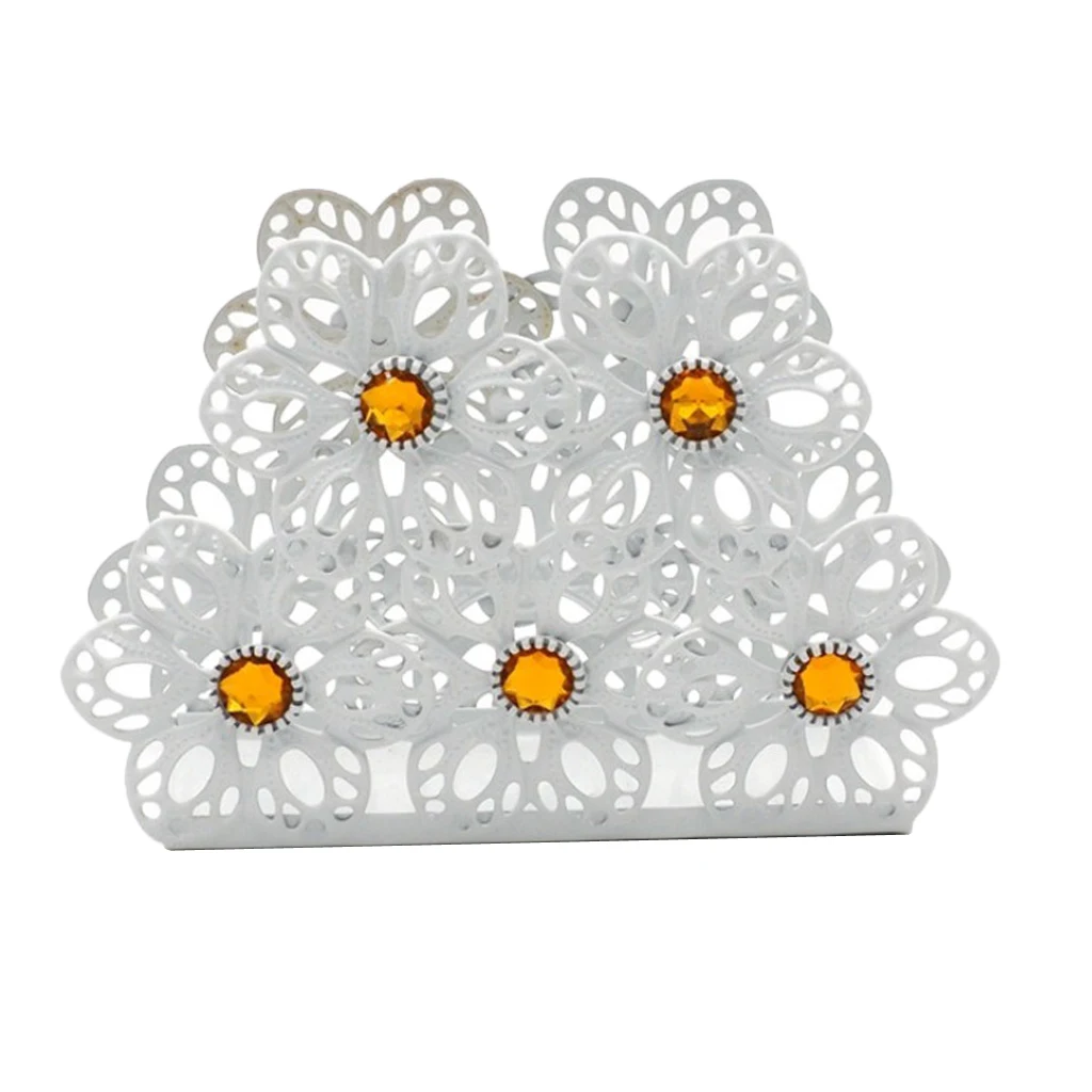 Hollow Out Design Stainless Steel Napkin Holder Paper Dispenser Tissue Rack for Wedding Party Dining Table Decoration