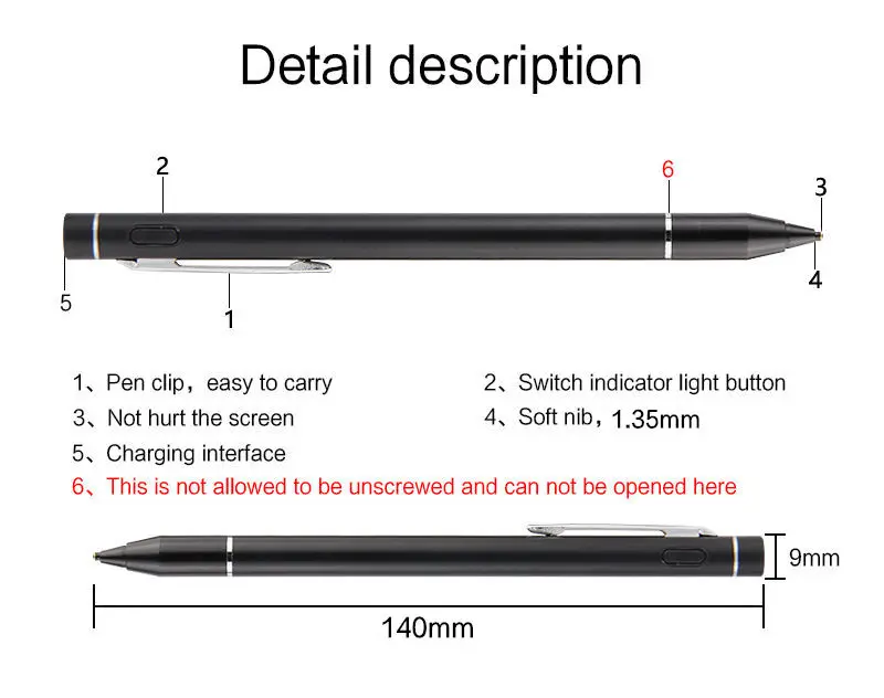 Перо 1,35 мм активный Стилус емкостный Сенсорный экран ручка для huawei Matebook 12 "HZ-W19 W09 W29 matebook e BL-W19 W09 W29 чехол