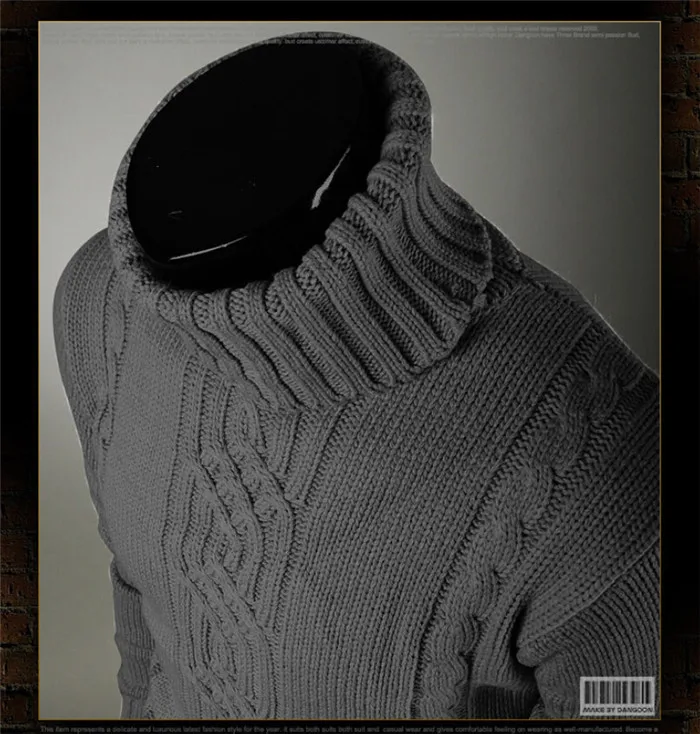 Высокое качество свитер для повседневной носки Для мужчин Модные пуловеры осень зима Вязание Long Sleeve Turtle Neck Трикотаж Свитера Размеры M-XXL