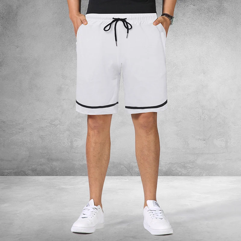 SHUJIN Summer Men's Solid Gym Shorts Bodybuilding Running Fitted Training Casual Sport Pockets Shorts