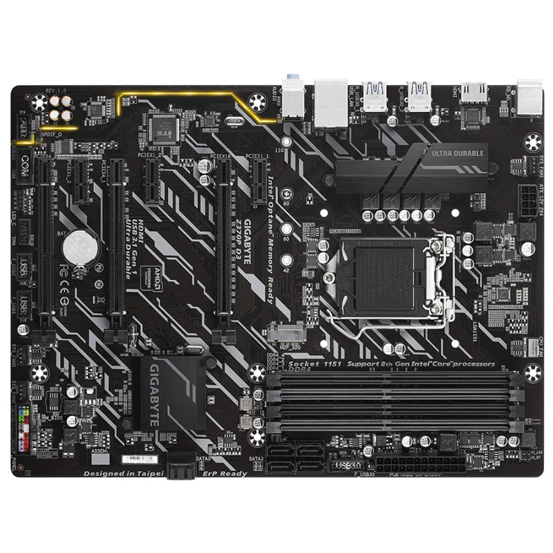 Б/у для Gigabyte GA-Z370P D3 Z370P D3 материнская плата LGA1151 DDR4 Z370 Поддержка i3 8100 i5 8500 I7 8700K