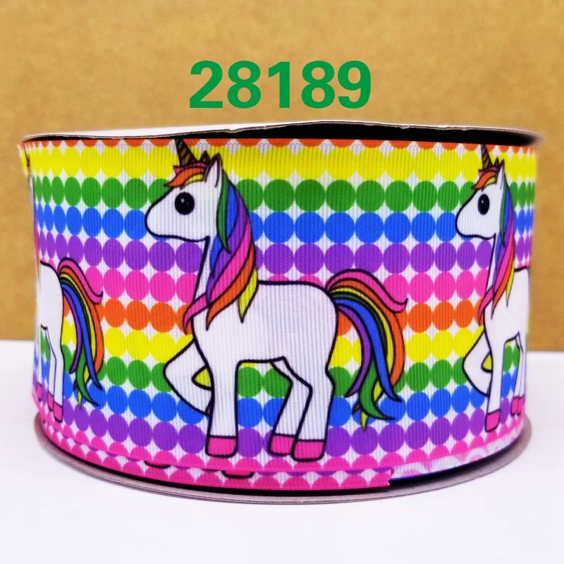 50 ярдов мультфильм напечатанный grosgrain ленты 28264 - Цвет: 28189
