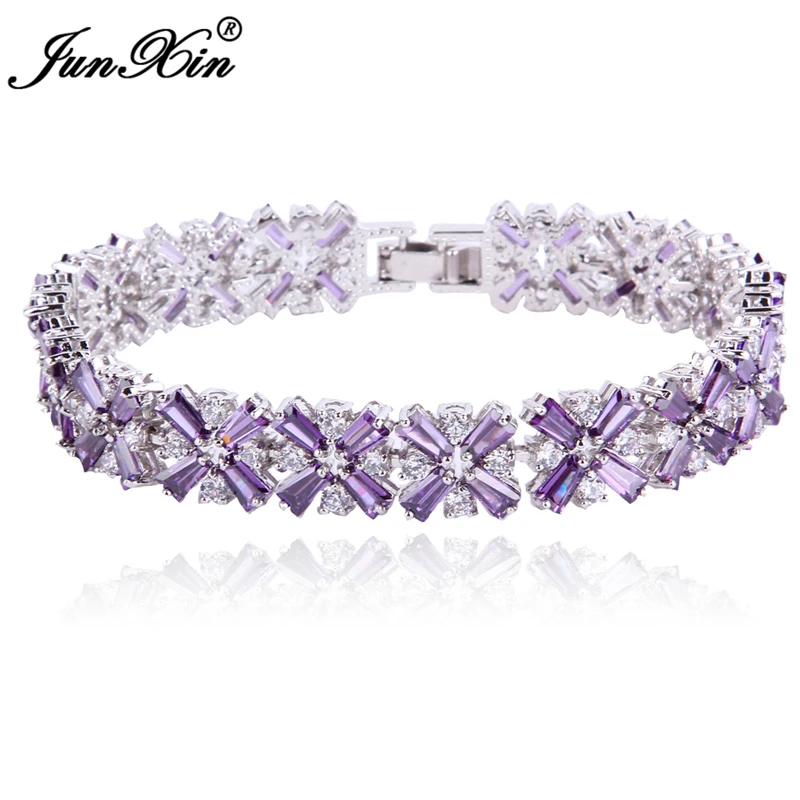 Модные украшения Для женщин Браслеты 10KT белого золота заполнено AAA серебряное кольцо с миним камнем для женщин браслет горячий продавать BR0149