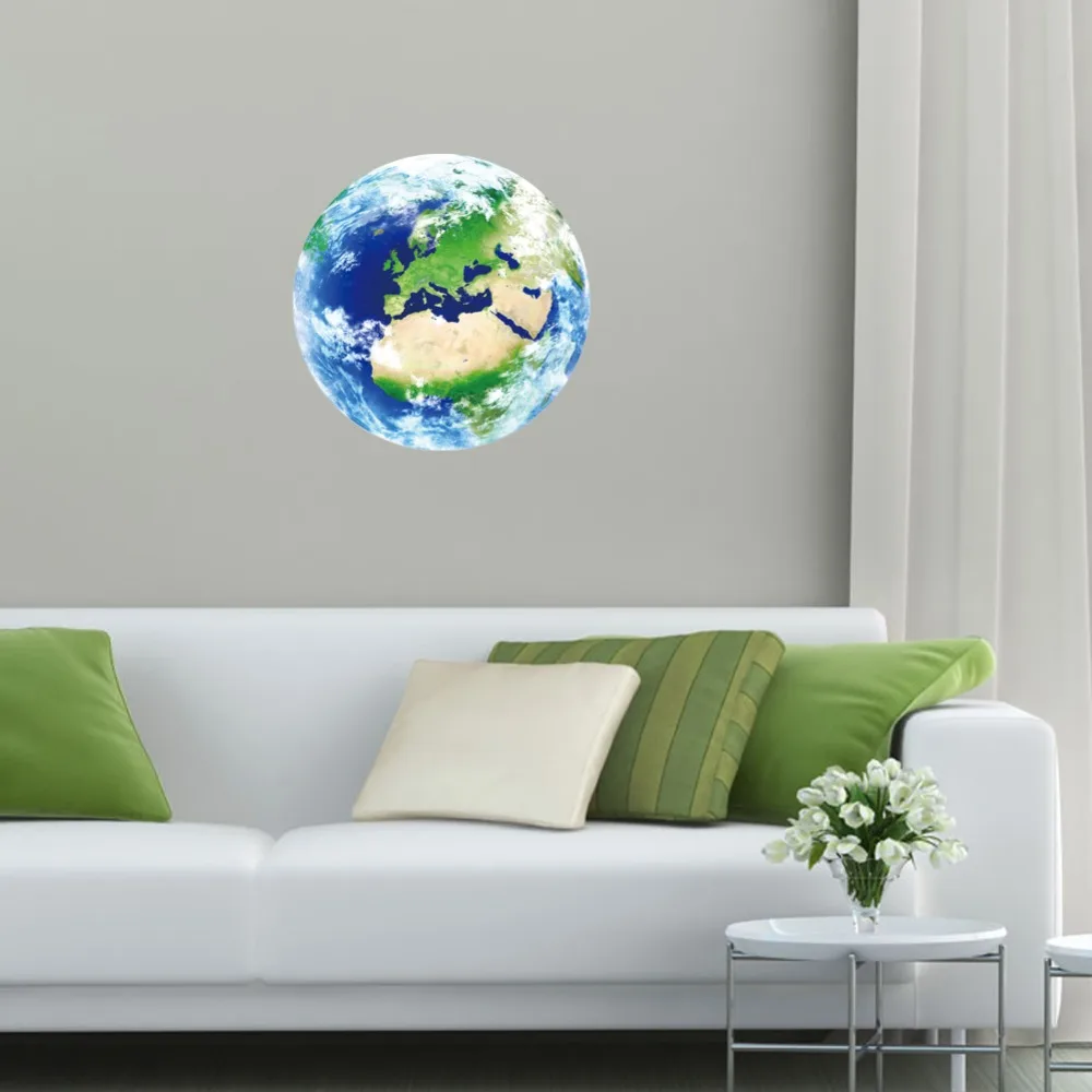 3D Светящийся синий узор земля самоклеющиеся DIY светящиеся планеты настенные Стикеры для детской комнаты Детская гостиная украшения для дома