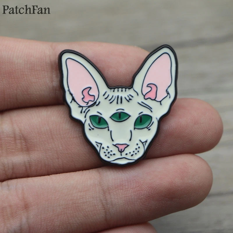 Patchfan Сфинкс кот животное цинк галстук мультфильм забавные булавки броши для рюкзака, одежды для мужчин и женщин шляпа Декоративные значки медаль A1365