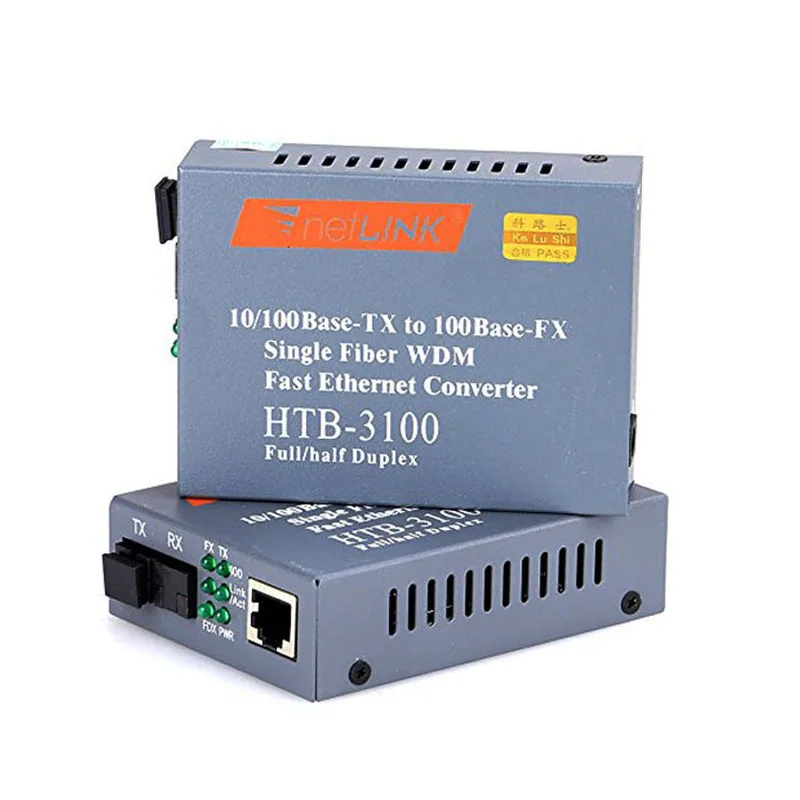 1pairt HTB 3100AB Media Converter Fiber Optical Transceiver Single 25km SC 10/100M Singlemode