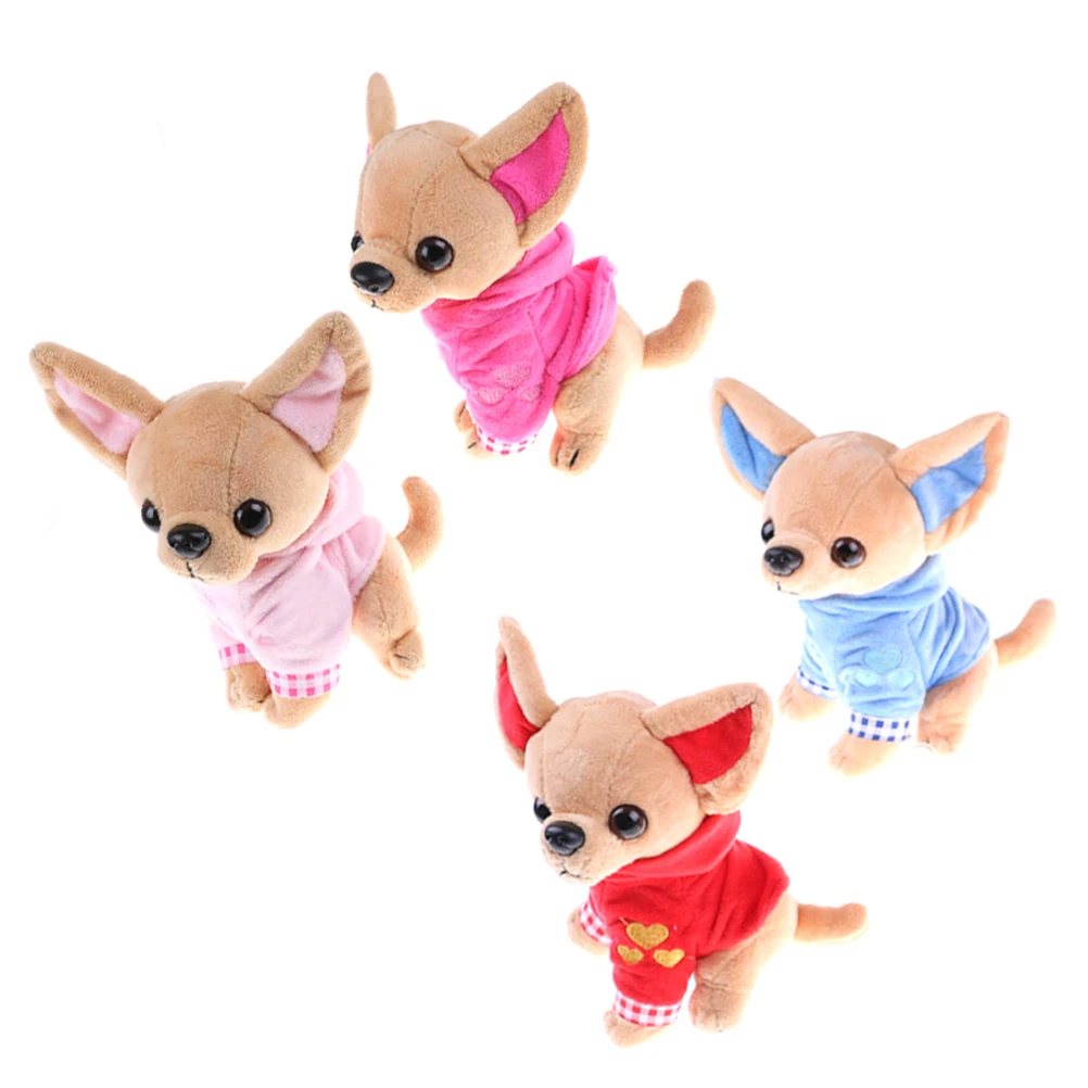 17cm Chihuahua Puppy Kids Baby Toys Kawaii Simulation Animal Doll Birthday  Gift for Girls Children Cute Stuffed Dog Plush Toy