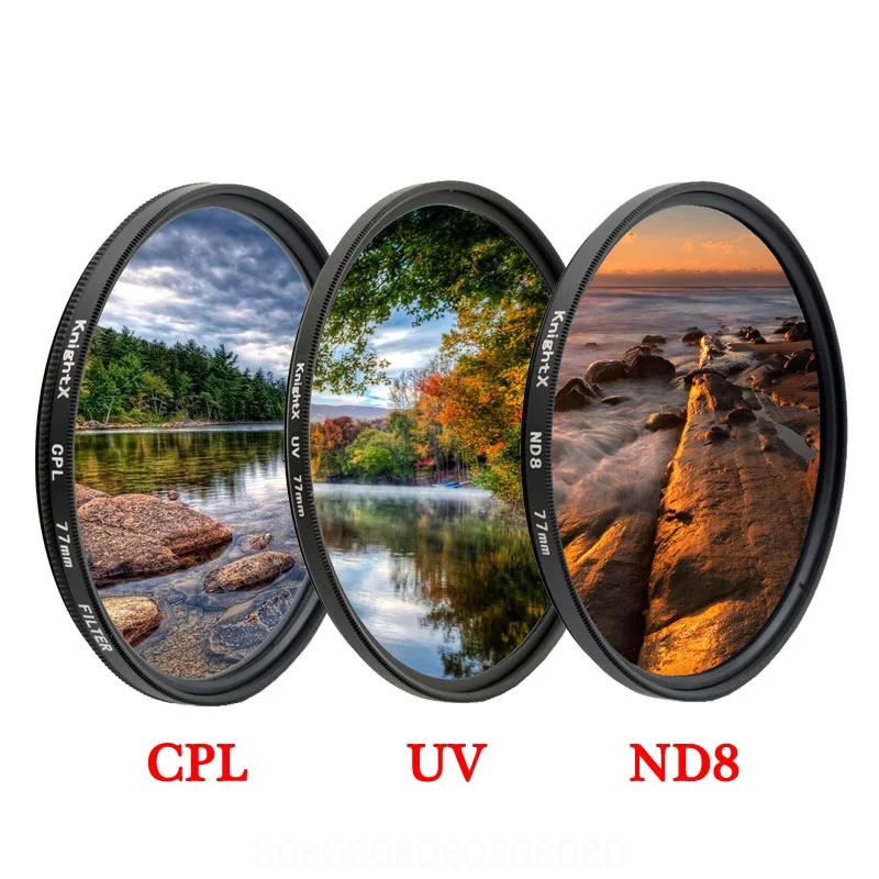 

KnightX CPL polarizer ND UV 49mm 52MM 55MM 58MM 67MM 77mm Camera Lens Filter For canon eos sony nikon d600 700d color d80 1300d