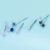INZATT-pendientes de tuerca minimalistas para mujer, plata de ley 925 auténtica, negro, azul, rosa, circón, joyería fina, accesorios 2022 ► Foto 3/6