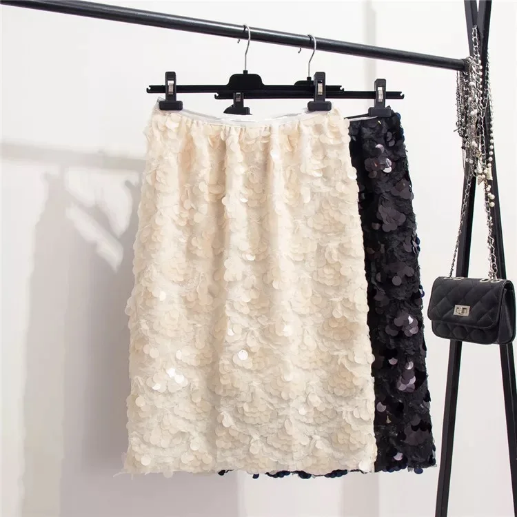 Ceny Marwin 2018 nowości cekiny spódnice jesienno zimowa moda frezowanie do kolan imperium Sexy Club spódnice bożonarodzeniowe G