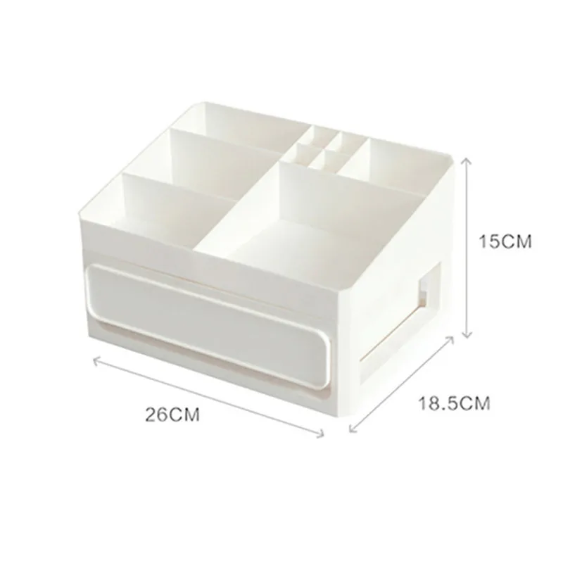White 2 Layer Пластиковый органайзер для макияжа, коробка для хранения в ванной, органайзер для косметики, офисный Настольный органайзер, коробка для хранения ювелирных изделий, контейнер для мелочей - Цвет: White 2 Layer