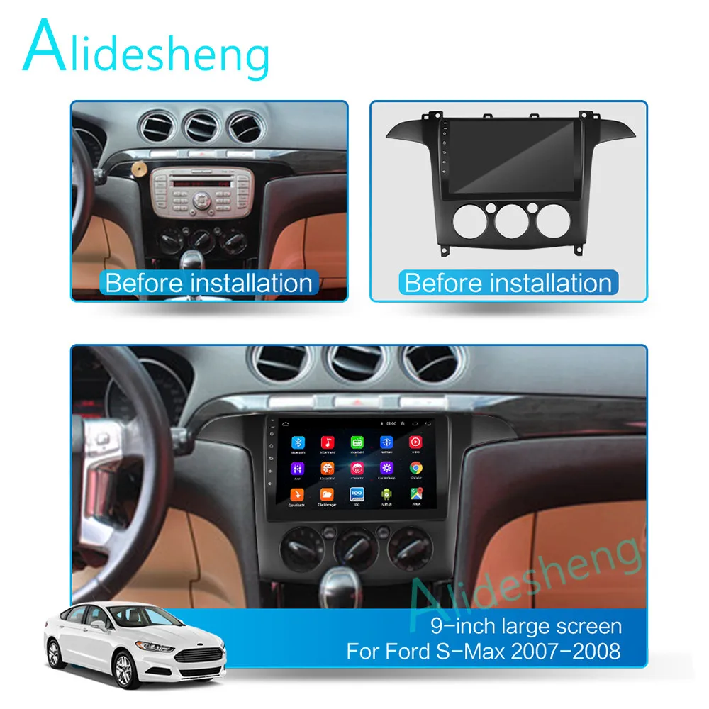 Discount 2G RAM 32G ROM 2.5D 2Din Android 8.1 GO car dvd Multimedia player GPS for S-Max  S Max 2007 2008  navigatio WiFi BT 1