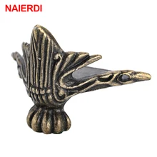 4 Uds NAIERDI 40x30mm de madera antigua caja pies pierna Protector de esquina triángulo rota tallada decorativa soporte para Hardware de muebles