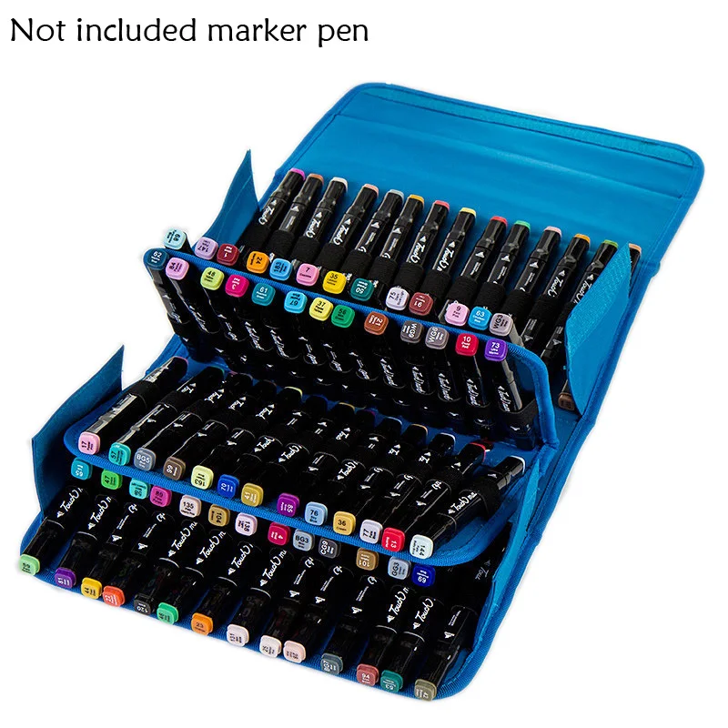 

80 Slots Marker Pen Case Oxford Fabric Markers Bag Holder Marker Pen Painting Draw Gift High Capacity