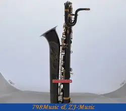 Профессиональный Дракон гравировка Баритон Саксофоны черный Никель sax с случае