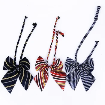

Fashion Bow Tie For Women Girls Student Uniform Formal Suit Accessories Cravat Bowknot Stripe Necktie