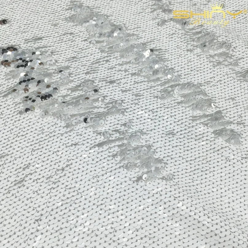 

8X9FT White and Silver Mermaid Sequin Curtain 270x275cm White Backdrop for Wedding/Christmas/ New Year Decoration-ar