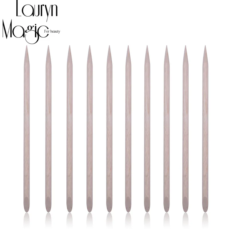 

10pcs Nail Art Orange Sticks Wood Cuticle Pusher Cuticle Remover for Manicures Nail Tools