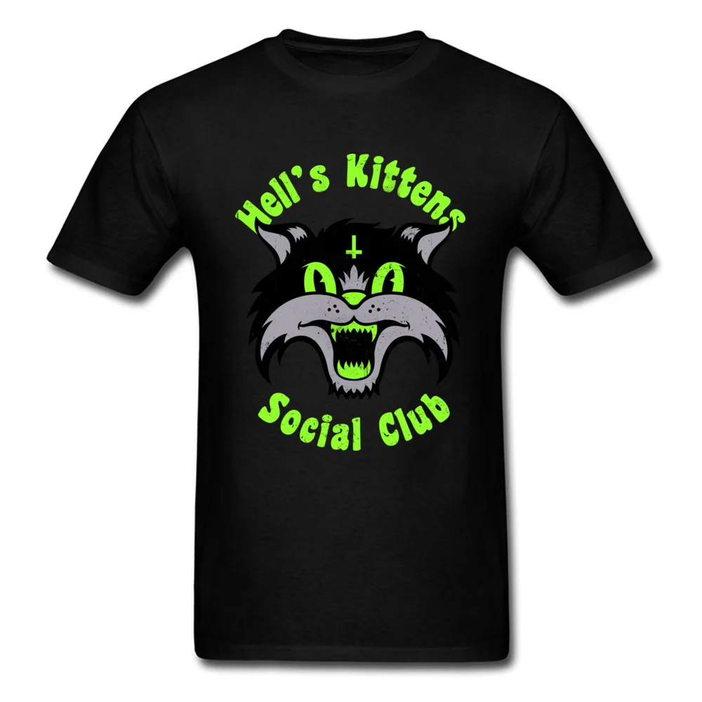 LeisureCasual Short Sleeve T Shirt Labor Day 2018 Discount O-Neck 100% Cotton Tee-Shirts Men Top T-shirts Hells Kittens  Hells Kittens black