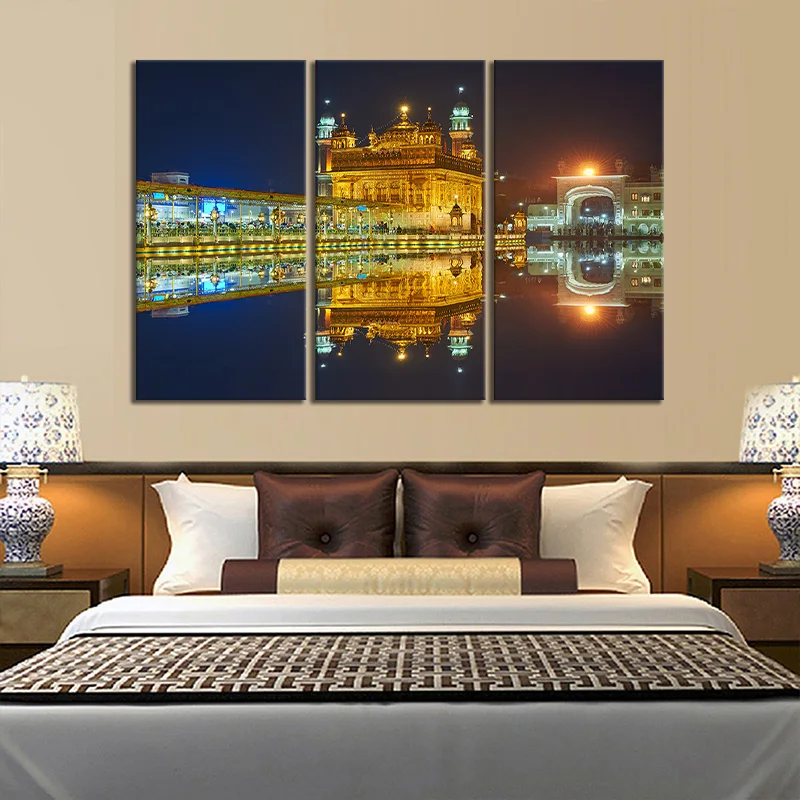Golden Temple Darbar Sahib 5 panel canvas Wall Art Home Decor Poster Picture