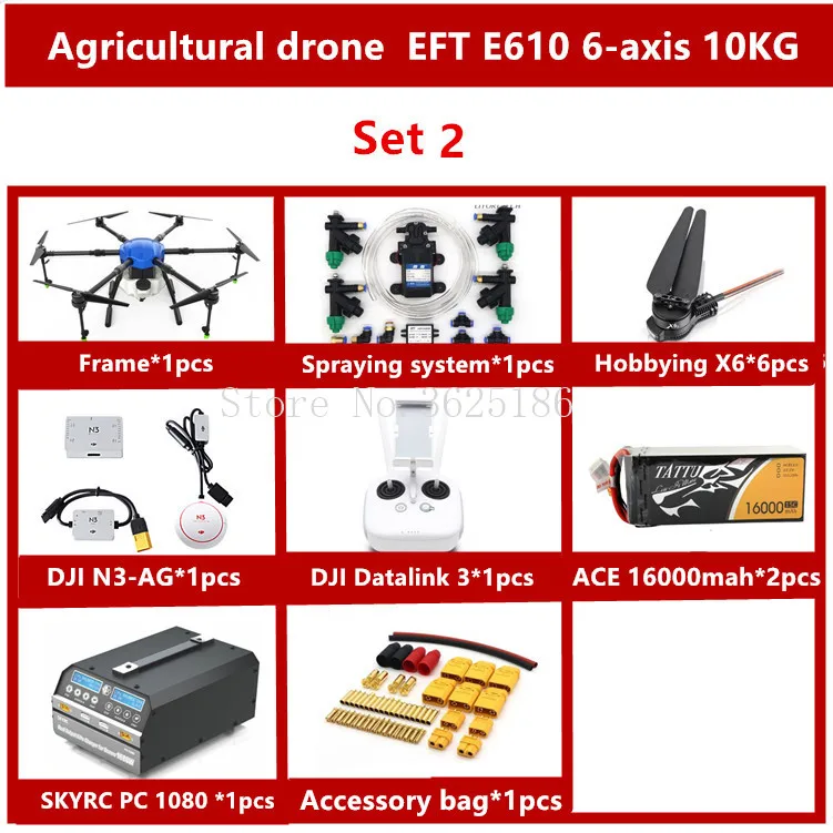 New EFT E610 6-axis 10KG 10L Pesticide spraying system Agricultural drone