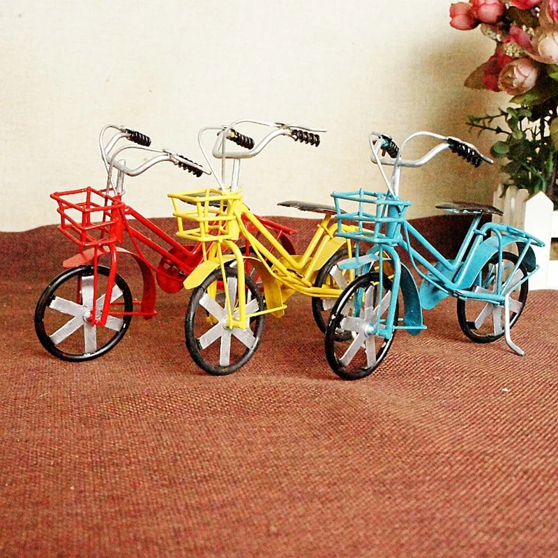 Modern Bike Model Metal Craft Home Colorful Exquisite Bicycle Figurine