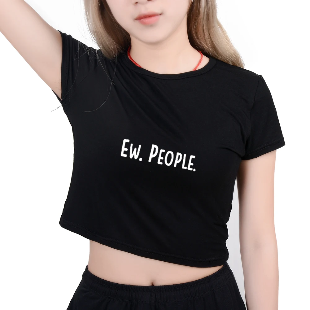 Женская футболка Ew People хипстерские укороченные топы с буквенным принтом женские