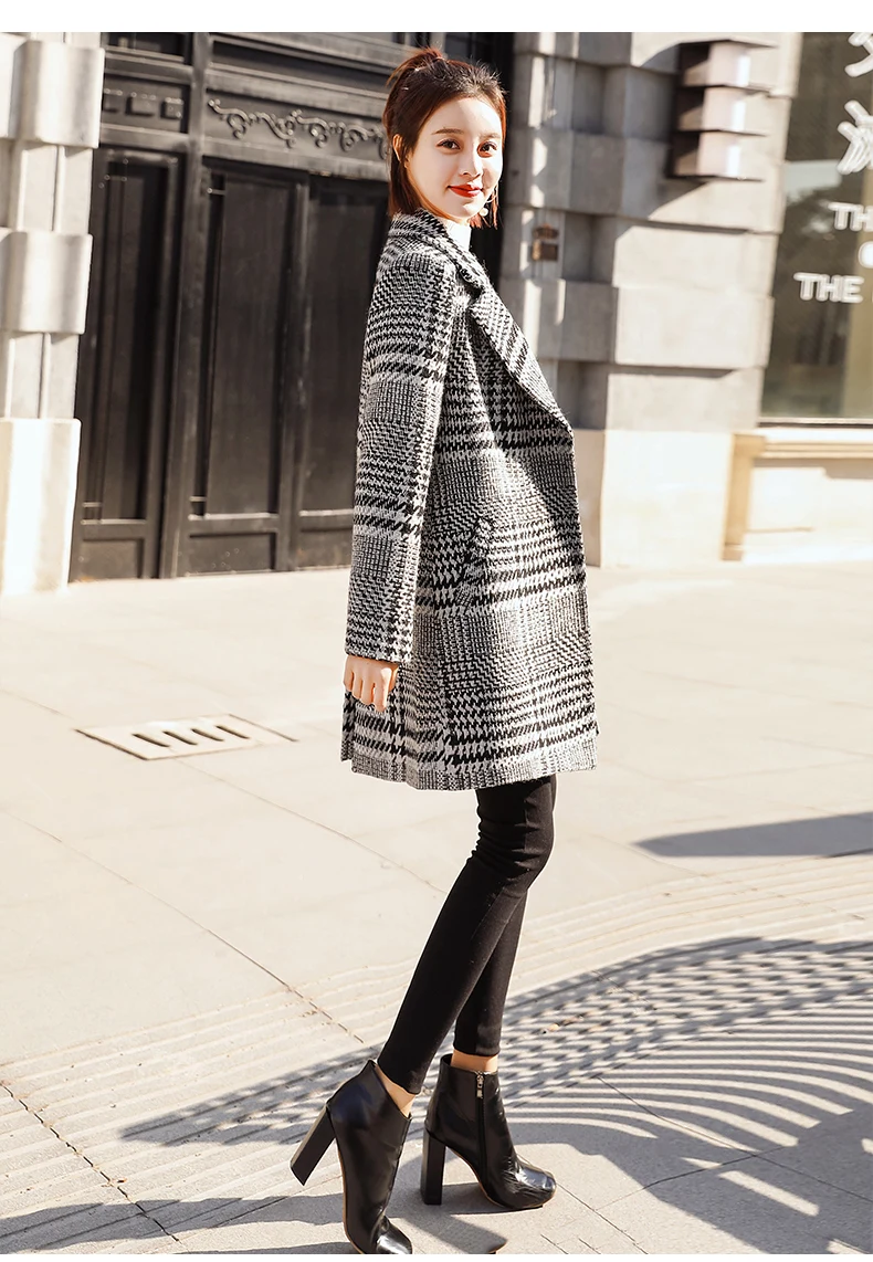 Модное женское Шерстяное Пальто, женское длинное пальто, новая Корейская версия, дикое шерстяное пальто, женское Трендовое MS